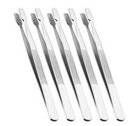 Yardenfun Paquet de 5 Pince à Épiler Acier Inoxydable Lot de Pinces Plates Précision pour Philatélistes Bijoutiers Techniciens Manipulation Précise de Composants Électroniques et Petits