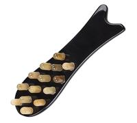 Yardenfun Peigne de Massage en Corne Naturelle Forme Poisson, Peigne Multifonctionnel Lissant pour Cuir Chevelu, Outil de Massage Portable Noir, Usage Personnel et Détente Scalp, Soin