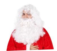 Yardenfun Perruque et Barbe Blanche Père Longue et Bouclée Accessoire Cosplay Sûr et Pratique pour Fêtes et Déguisements