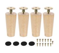 Yardenfun Pieds de Meubles en Bois Massif 10 Cm, 4 Pièces, Pieds de Remplacement pour Canapé, Table Basse et Meuble TV, Style Nordique, Résistants à L'humidité et Faciles à Nettoyer,