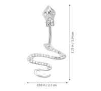 Yardenfun Piercing Nombril Serpent 2 Pièces Acier Inoxydable Argenté Et Rose Présent Femme Mode Plage Taille Unique