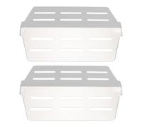 Yardenfun Plaque Chauffante en Acier Inoxydable 2 Pièces pour Barbecue à Gaz Surface Lisse Bords Arrondis Accessoires de Barbecue Résistants pour Cuisson Extérieure