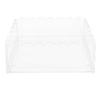 Yardenfun Plateau Acrylique Transparent avec Tiroir Coulissant Plateau Décoratif Festonné pour Rangement Bureau Chambre Salle de Bain Organiseur Polyvalent pour Needlepoint et Objets