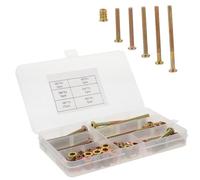 Yardenfun Plated Steel Furniture Flanged Screw In Nuts With Flat Head Bolts Assorted Fixation Accessories For Wood And Electronics