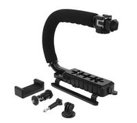 Yardenfun Poignée Stabilisatrice Vidéo Portable avec Support U-Type Triple Griffe Pince Smartphone et Vis de Fixation Stabilisateur de Cinéma Compact pour Caméscope Dv et Téléphone Usage