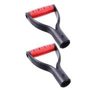 Yardenfun Poignées De Remplacement en Plastique pour Pelle De Jardin, Usage Extérieur, Lot De 2 Manches Rouge Et Noir, Diamètre Intérieur 3,2 Cm, Accessoires Solide pour Pelles à Neige Et Jardinage