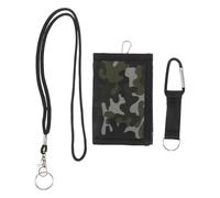 Yardenfun Portefeuille Pliable Camouflage Militaire Vert pour Hommes avec Mousqueton Porte-Clés Intégré et Compartiments Multiples - Portefeuille de Voyage Résistant pour Activités de