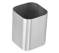 Yardenfun Pot à Pinceaux de Maquillage Carré en Acier Inoxydable Argenté Organiseur de Bureau pour Maquillage Rangement Pratique et Hygiénique pour Pinceaux Cosmétiques Usage Maison et