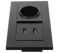 Yardenfun Prise Murale Standard Européenne Double USB 2100 Ma Noir Type 86 Chargeur USB Double Intégré Alimentation Murale pour Maison Bureau et Lieux Publics Prise à Deux Broches