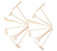 Yardenfun Râteau à Sable Râteau 4 Dents 5 Dents Incurvé Racloir Plat Outils Miniatures Décoratifs pour Bureau et Maison