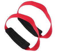 Yardenfun Sangles D'haltérophilie Bandes Élastiques Antidérapantes en Coton Composite Rouges 2 Pièces, Accessoires Portables pour Hommes et Femmes pour Entraînements Variés