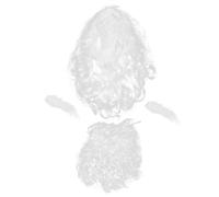 Yardenfun Santa Claus Cosplay Set avec Perruque Blanche Barbe et Sourcils Longs Accessoires Costume Père pour Fête Halloween et Célébrations