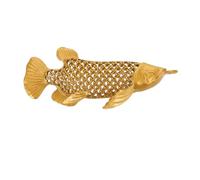 Yardenfun Sculpture de Carpe Laiton Décorative Modèle Simulé de Poisson Chinois pour Décoration de Table Feng Shui Ornement Traditionnel pour Maison Bureau et Festival
