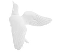 Yardenfun Sculpture Murale Oiseaux Décoratifs Vinyle Blanc Décoration Murale Intérieure Facile à Entretenir Ornement Hirondelle et Colombe pour Salon et Entrée