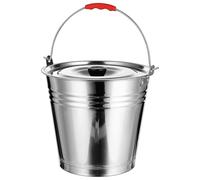 Yardenfun Seau à Charbon De Bois en Acier Inoxydable 8l avec Couvercle pour Barbecue Extérieur, Seau Multi-usages Cuisine Robuste, Support De Stockage Cendres pour Cheminée Et Foyer