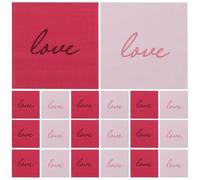 Yardenfun Serviettes Jetables Saint-Valentin 80 Pcs 2 Couches en Papier Rouge et Rose Serviettes de Table à Thème pour Fête Décoration Romantique pour Déjeuner et Dîner