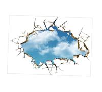 Yardenfun Sticker Mural Ciel Bleu Effet Ouverture Autocollant Décoratif pour Plafond et Murs Design Réaliste Résistant à Humidité Facile à Coller sur Surface Lisse