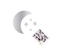 Yardenfun Stickers Muraux Autocollants Lune et Étoiles Effet Miroir en Acrylique Décoration Murale 3D Grosse Taille Argentée pour Chambre d'Garçon et Filles Salon et Salle de Bain