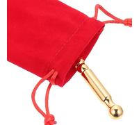 Yardenfun Stylo de Massage à Double Tête en Laiton pour Points D’Acupuncture Bâtonnet Portatif Jaune Stimulation des Trigger Points Soulagement des Douleurs Musculaires et Massage