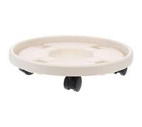 Yardenfun Support à Pots de Fleurs Mobile Rond Plateau Amovible 36 Cm Blanc pour Jardin Intérieur Extérieur roulettes Universelles en Plastique Épais et Bac Récupérateur d'eau