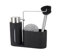 Yardenfun Support de Rangement pour Éponge et Nettoyage Étagère Cuisine Noir Organisateur en Acier Inoxydable Pratique et Créatif pour Salle de Bain Cuisine Kit de Nettoyage Compact