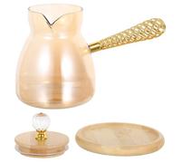 Yardenfun Turkish Pot With Heat-resistant Side Handle Glass Carafe For Greek Hot And Milk Heating For Home