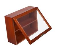 Yardenfun Vitrine de Massif avec Porte Acrylique Armoire Murale Vintage pour Figurines Bijoux et Objets Décoratifs Étagère de Rangement Compacte pour Bureau ou Salon