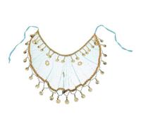 Yardenfun Voile Exotique à Franges pour Danse Orientale Voile en Mousseline Bleu Paon Taille Petite Accessoire de Costume Indien 1 Pièce Masque de Scène Léger pour Cosplay et Soirées