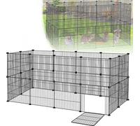 YARDIN 24PCS Enclos, Enclos pour lapins, Cage pour cochons d'Inde, Enclos pour petits animaux avec porte, Enclos pour petits animaux, Lapins, Furets, Hérissons, Chiots, Chatons, Filet dense, 142 x 72
