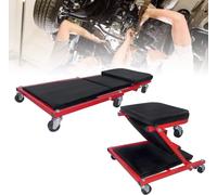 YARDIN 2in1 Planche à roulettes d'atelier automobile noir Tabouret d'atelier Chaise longue de montage Chaise longue à roulettes jusqu'à 150 kg 360° Roulettes