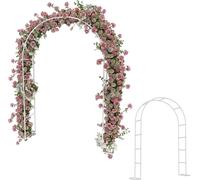YARDIN Arc de roses en métal 192x38x240 cm, support pour plantes grimpantes, mariage, jardin, terrasse, arc de porte Mariage Arc de jardin thermolaqué en blanc Résistant aux intempéries