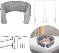YARDIN Barrière de sécurité réglable en forme de barre Barrière de sécurité pour lit d'enfant Barrière de sécurité pour lit, Forme réglable pour enfants et bébés - Gris, 150cm