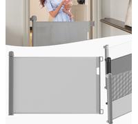 YARDIN Barrière de sécurité Roll pour bébés et animaux domestiques, 0-150cm, 87 cm de haut Barrière bébé, Convient pour escaliers/portes/intérieur & extérieur, Gris