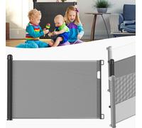 YARDIN Barrière de sécurité Roll pour bébés et animaux domestiques, 0-180cm, 87 cm de haut Barrière bébé, Convient pour escaliers/portes/intérieur & extérieur, Noir