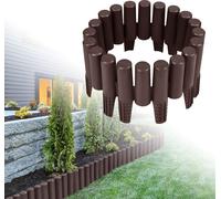 YARDIN Bordure de pelouse de 2,8 m en plastique Palissade de jardin aspect bois Palissade flexible Clôture de parterre Bordure de parterre pour jardins