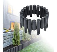 YARDIN Bordure de pelouse de 2,8m en plastique Palissade de jardin aspect bois Palissade flexible Bordure de parterre pour jardins, séparation de l'herbe et des pierres