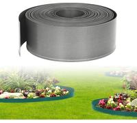 YARDIN Bordure de pelouse plastique 100m Bordure de pelouse flexible et pliable Gris clair
