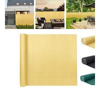 YARDIN Brise-vue en PVC - Résistant aux UV et aux intempéries - Forte intimité - Revêtement de balcon pour jardin, terrasse - Avec serre-câbles - 90 x 1000 cm - Bambou
