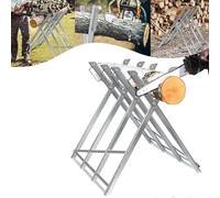 YARDIN Chevalet de sciage pour tronçonneuses, travaux de scie à bois, chevalet de sciage en métal, avec 4 supports de tronc avec denture, pliable, capacité de charge maximale : 150 kg