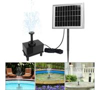 YARDIN Fontaine solaire 9V/2W Fontaine de jardin,Fontaine solaire d'extérieur avec 4 jets,pour jardin,bain d'oiseaux,étang et piscine(Noir Type C)