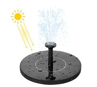 YARDIN Fontaine solaire ronde 7 V/1,4 W - Pompe de bassin - Mini fontaine solaire pour l'extérieur avec 4 buses - Pour jardin, bain d'oiseaux, étang et piscine - Ronde (type B)
