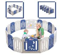 YARDIN Parc pliable en plastique - Clôture de jeu pour bébé - Avec serrure de sécurité et porte (18 panneaux)