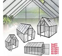 YARDIN Serre de jardin Maison de tomates avec fondations Serre de jardin avec fenêtre & plaques alvéolaires résistantes aux intempéries Serres de jardin 310x250x205cm Résistant aux UV & au gel