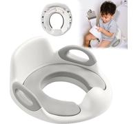 YARDIN Siège de toilette Rehausse-WC pour enfants Rehausse-WC pour 1-8 ans, Rehausse-WC pour enfants avec coussin antidérapant, poignée, dossier et protection contre les éclaboussures(Blanc)