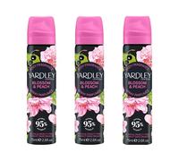 Yardley London Blossom Peach Body Spray, Floral Mist, 3x 75ml