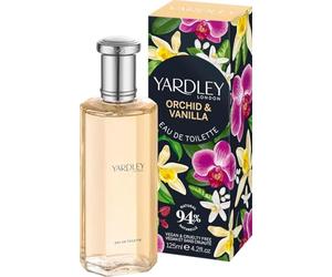 Yardley London Eau de toilette Orchidée et Vanille, parfum floral pour femme aux notes de mandarine et de pêche, parfum vanille pour femme 125 ml