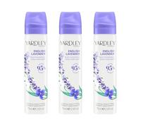 Yardley London English Lavender Body Spray, Floral Mist, 3x 75ml
