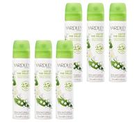 Yardley London Muguet, Brume Florale pour Femme avec des Notes de Poire et de Freesia, Parfum Délicat Muguet pour Femme 6 x 75ml