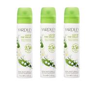 Yardley London Muguet, Brume Florale pour Femme avec des Notes de Poire et de Freesia, Parfum Délicat Muguet pour Femme 3 x 75ml