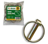 Yardman Lynch Lot de 20 goupilles de 11 mm en acier au carbone zingué professionnel pour remorques, tracteurs, véhicules agricoles Longueur de 42 mm
